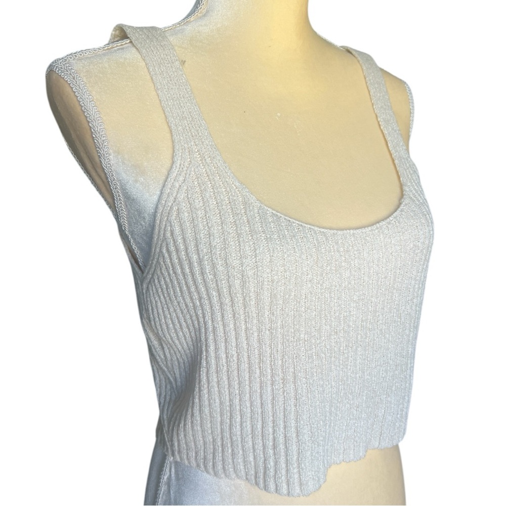 Forever 21 Ribbed Knit Crop Top S | Neutral Beige | Minimalist Staple